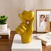 Valentine's Day Resin Statues Solid Color Finger Heart Shape Funny Desktop Figurines For Home Holiday Decoration