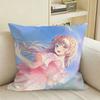 Lovely FFujishima MMegumi Merch Square Sofa Pillow Cover Solid Color Living Room Home Decor Cushion Case