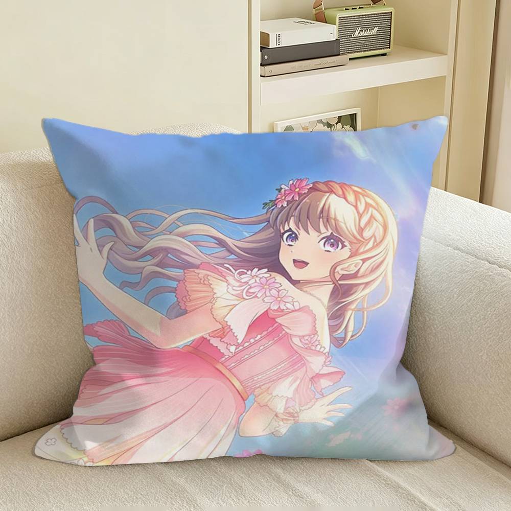 Lovely FFujishima MMegumi Merch Square Sofa Pillow Cover Solid Color Living Room Home Decor Cushion Case