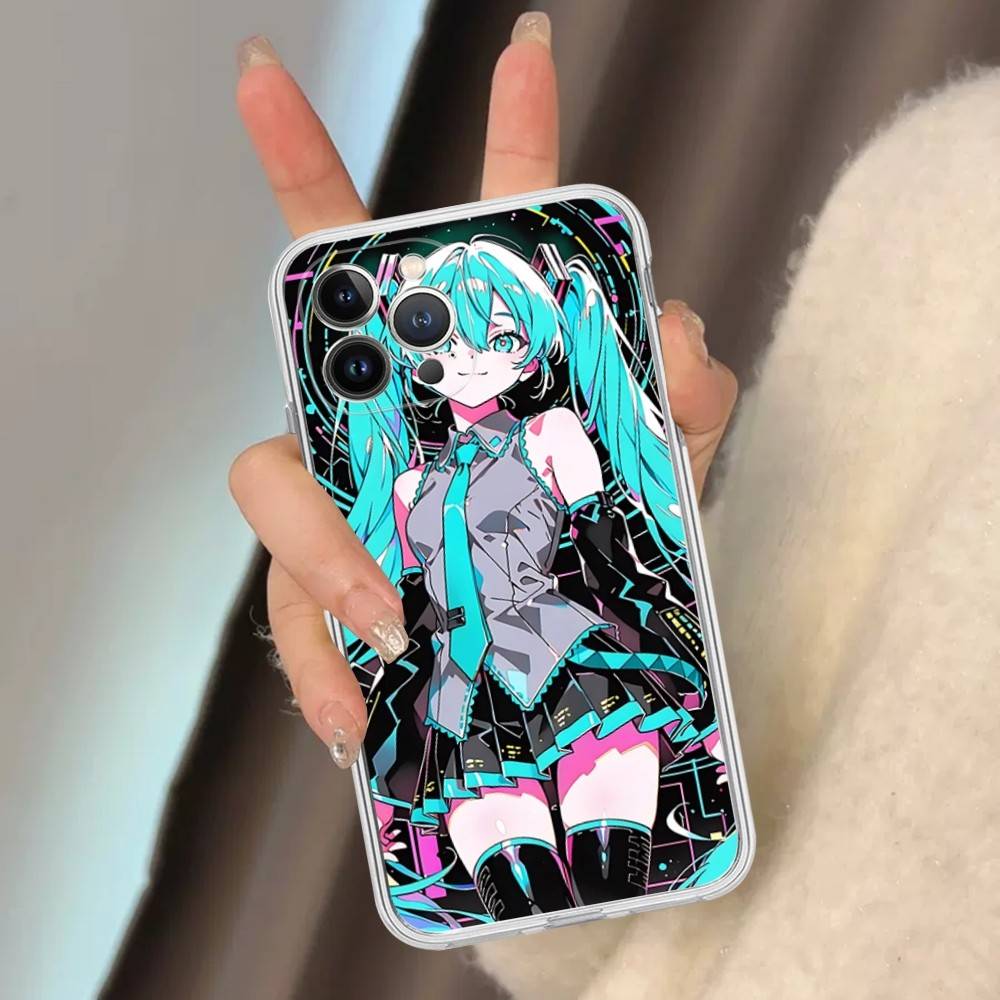 Hatsun M-MikuES Аниме Для IPhone 11 12 13 14 15 16 17 Pro Max Plus 13 Mini Силиконовый Мягкий Прозрачный Задник