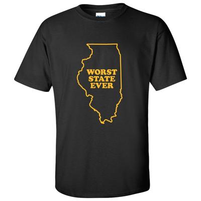 Illinois Worst State Ever Basic Cotton T-Shirt - Black