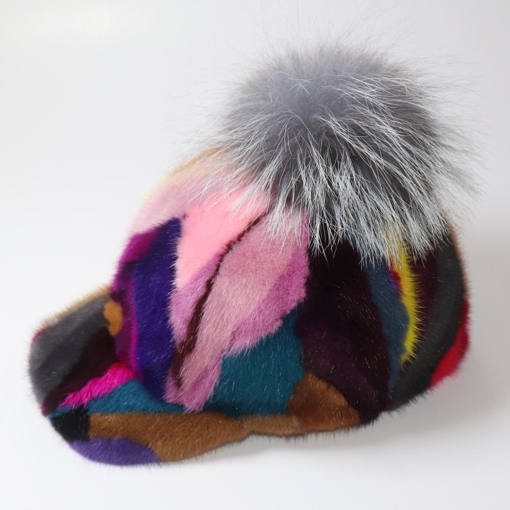 Новая женская шапка из натурального меха норки для взрослых, теплая зимняя бейсболка ручной работы, роскошные женские элегантные стильные теплые кепки