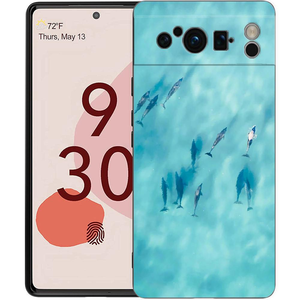 Красивый Синий Морской Модный Чехол Для Телефона Google Pixel 10A 10 9 8 7 6 Pro XL 9A 8A 6A 7A 5G Мягкий Ударопрочный ТПУ Черный Чехол