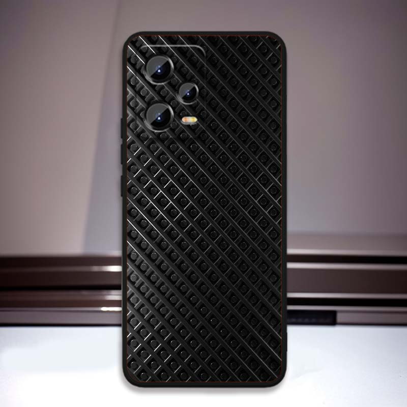 Черный рельефный плетеный текстурный Для Xiaomi Redmi Note 15 14 13 12 12S 11E 11 11S Pro Plus 4G 5G Черный Мягкий ТПУ Чехол для Телефона