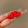 Серьги-кольца Heart Drip Oil Ear Buckle Korea Sweet All-matching Temperament, изящные, высококачественные, новые, позолоченные ювелирные изделия