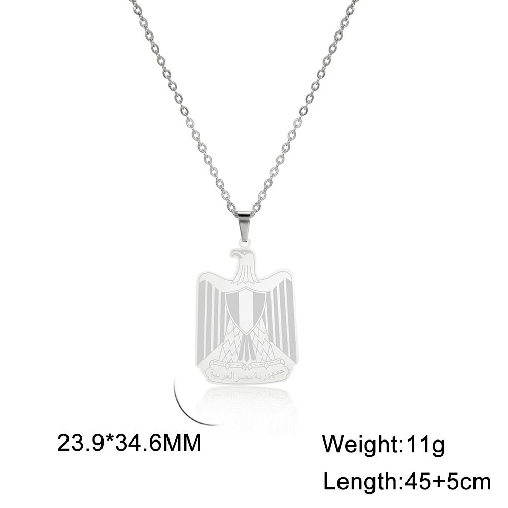Cazador Flag of Egypt Pendant Necklace for Women Men Stainless Steel 2026 Eagle Jewelry Birthday Anniversary Gift Wholesale New