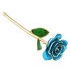 Long Stem Dipped 24k Gold Rose in Gift Box with Stand (Light blue Rose with Stand)
