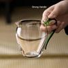 BORREY 300ML Glass Teapot Fair Cup Cha Hai Heat-resisting Glass Teacup Mug With Handle Gongdao Cup Tea Ceremony Cup Puer Kettle