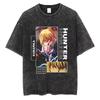 2026 Hot Sale HUNTER×HUNTER T Shirt Kurapika Manga Tshirt Men Women Hip Hop Washed Cotton T-shirt Clothing Summer Short Sleeve Tees Streetwear Top
