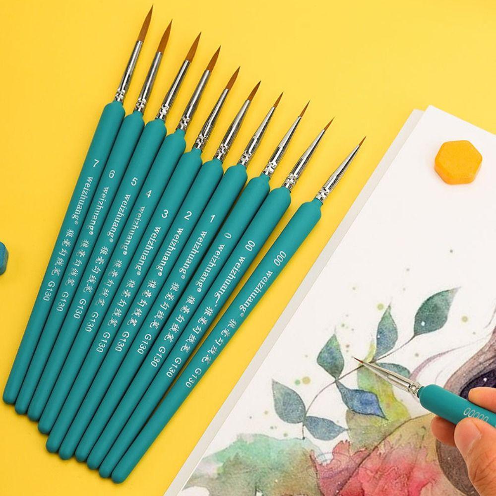 11pcs No Shedding Miniature Paint Brushes Ergonomic Handle Detailing Brush Art Student