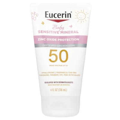 Младенец, чувствительный минеральный солнцезащитный лосьон, SPF 50, без отдушек, 4 жидких унции (118 мл)
