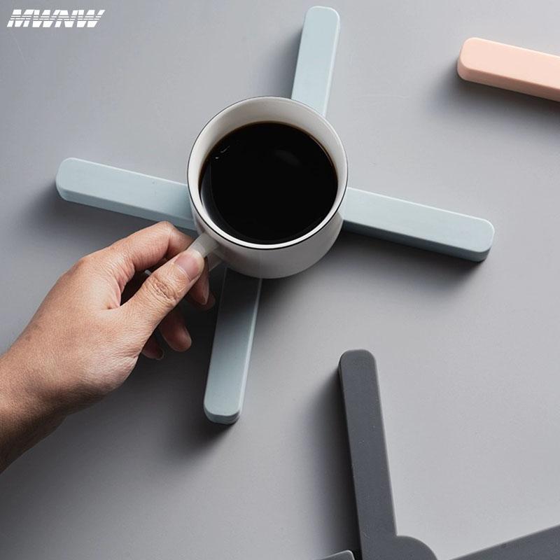 New X Foldable Rubber Tableware Insulation Mat Coaster Cup Mats Pad Heat-insulated Bowl Placemat Home Decor Desktop Eco-friendly