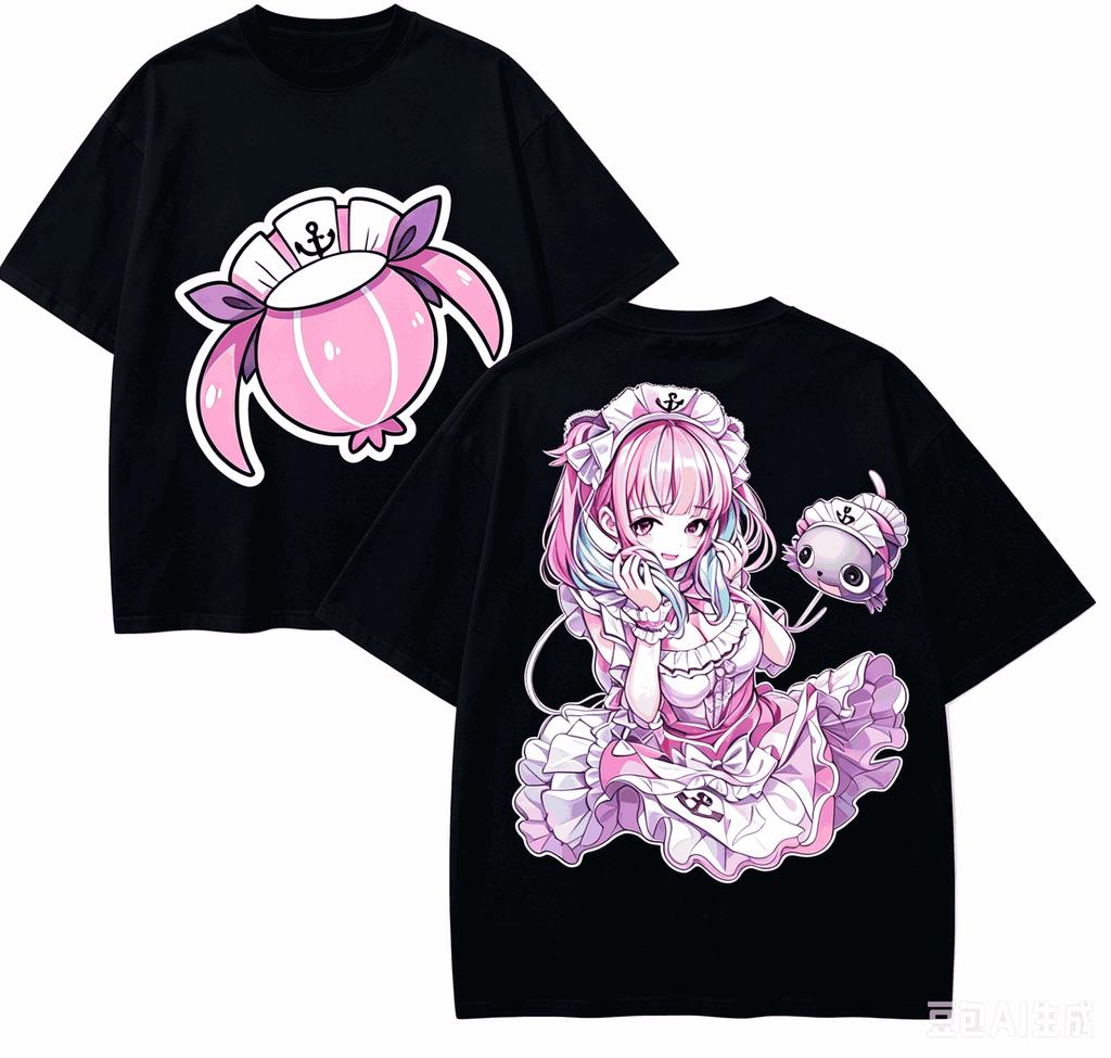 Minato Aqua Anime Lover T-shirt Harajuku Cotton New Model High Street Oversized Unisex Retro Fashion Couples Breathable Classic