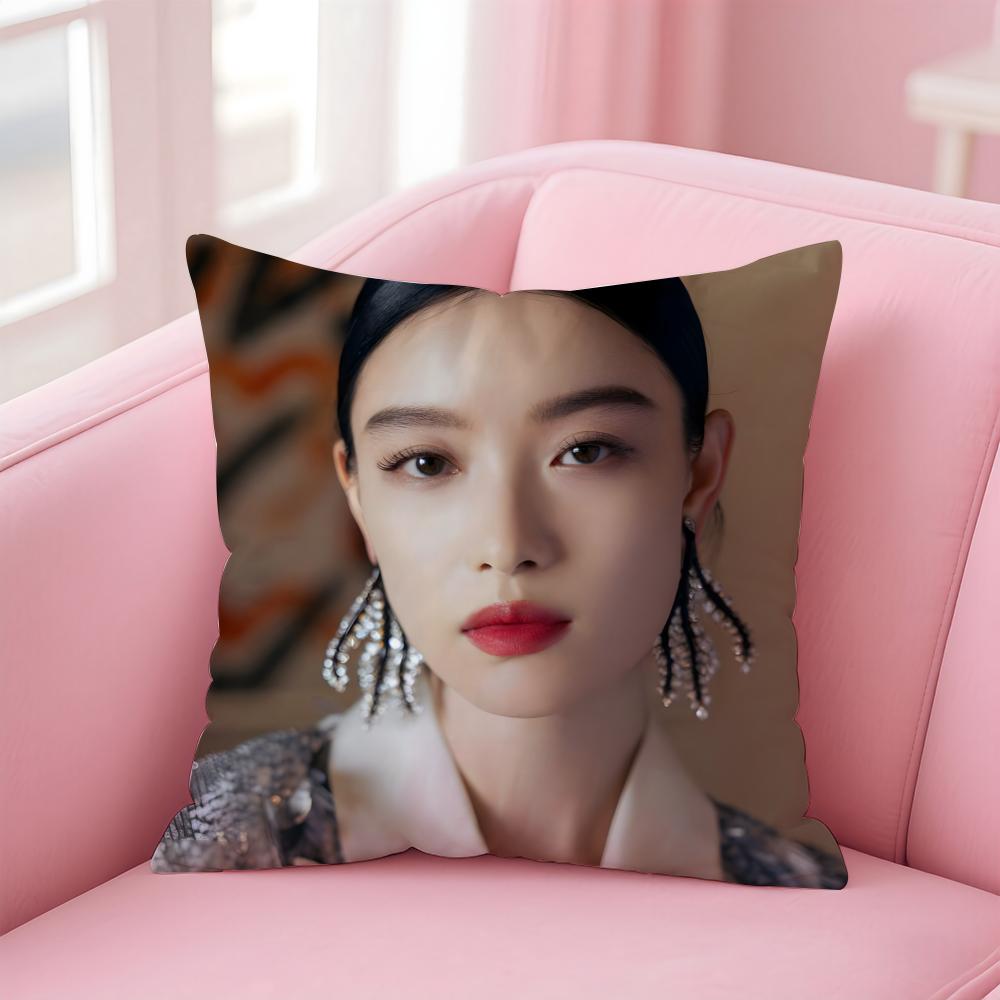 Fashion and elegant Chinese actress NNi Ni Cushion Cover Pillow Case Soft Friendly Fabric Concealed Zipper