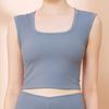 Женские летние широкие бретели для снятия давления съемные подушечки бюстгальтера сексуальные короткие спортивные майки для йоги