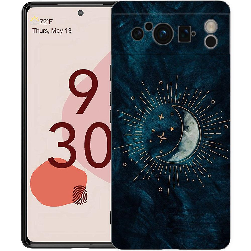 Чехол для телефона с рисунком 'Планета и звездное небо' Для Google pixel 9 8 7 6 Pro 8A 6A 7A 5G Силиконовый Ударопрочный Черный Чехол Fundas