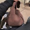 Ретро шерстяная вязаная сумка на плечо для женщин, зимняя новая сумка для покупок большой емкости