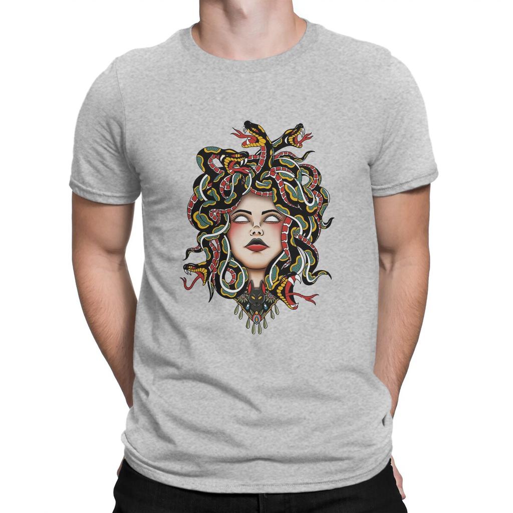 Medusa Old School Fitted Scoop Men T Shirts Medusa Funny Tees Short Sleeve O Neck T-Shirt Cotton Gift Idea Tops