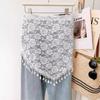 Sheer Mesh Hip Scarf Floral Print Lace Waist Scarf Fashion Mesh Layering Skirt  For Women