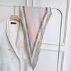 Korean pointed corner letter rhombus scarf spring and summer decorative temperament simple scarf silk scarf women's accessories versatile triangular 