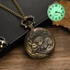 Карманные часы Hollow Retro Flip 12 Зодиаков Большие Креативные Студенческие Часы для Мужчин и Женщин Большой Циферблат Светящиеся Хуай