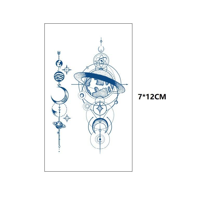 Маленький свежий крест ЭКГ маленькая змея рыбий хвост маленький узор неотражающая переносимая вода имитация стойкой татуировки наклейка