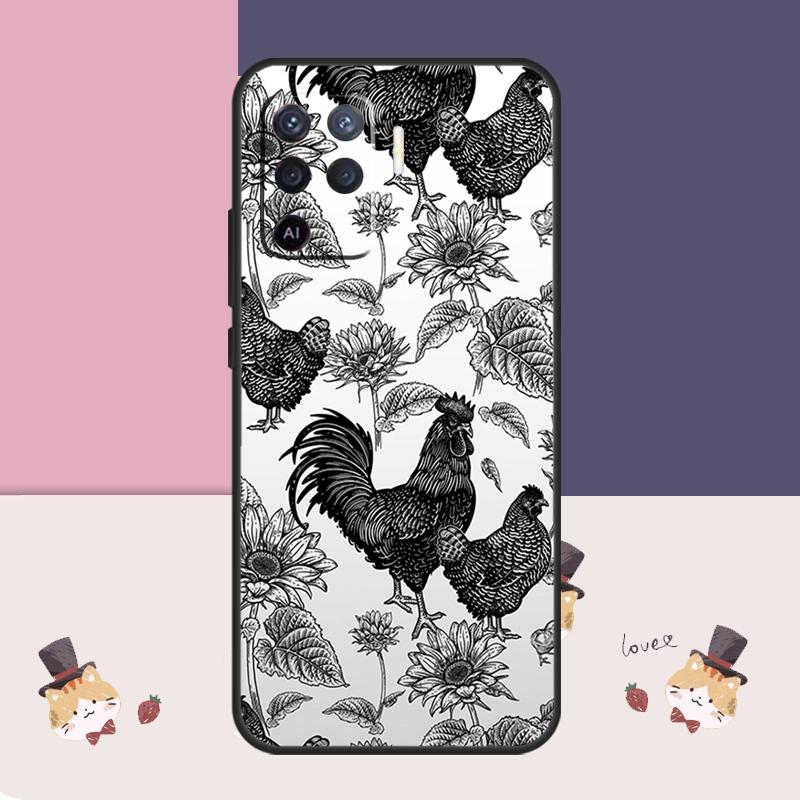 Чехол с рисунком курицы для Oppo A38 A58 A78 A98 A54 A74 A94 A18 A57 A17 A77 A80 A60 A40 A96 A76 A16 A15 A5 Pro
