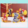 Traditional Flower Pattern Felt Horse Plush Doll With Short Pile Fabric For Home Decor