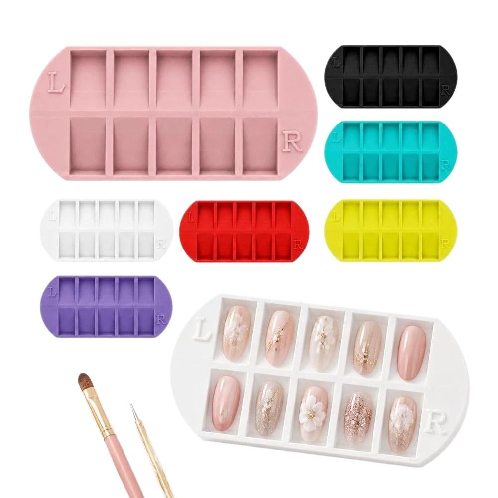 Reusable False Nail Display Organizer 8 Grids Nail Storage Tray Home Salon Use