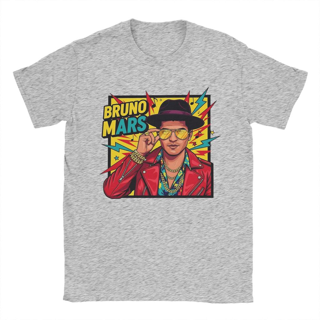 Rapper Bruno Mars T Shirt Unisex Pure Cotton Funny TShirts Crew Neck Tee Shirt Short Sleeve Clothing Plus Size