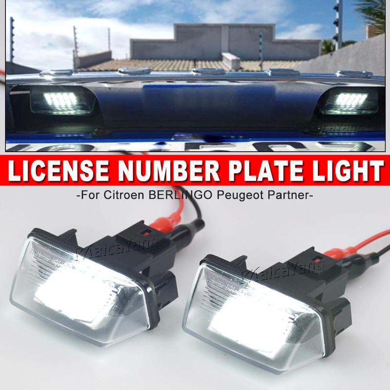 2 шт. Светодиодный фонарь подсветки номерного знака для Peugeot 206 207 307 308 406 407 5008 Partner Citroen C3 C4 C5 BERLINGO XSARA SAXO Белый