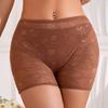 Plus Size Women Safety Pants Lace Breathable Underwear Women Boxer Briefs Sexy Hollow Women Boxer Briefs Cotton Solid Color Safety Bottoms