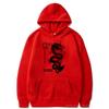 Japanese Letter & Dragon Graphic Drawstring Hoodies Unisex Fashion Casual Oversized Loose Pullover Tops Spring Autumn Black Sweatshirts
