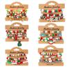4pcs/set Christmas Tree Christmas Beads Bracelets Santa Christmas Jewelry Girl
