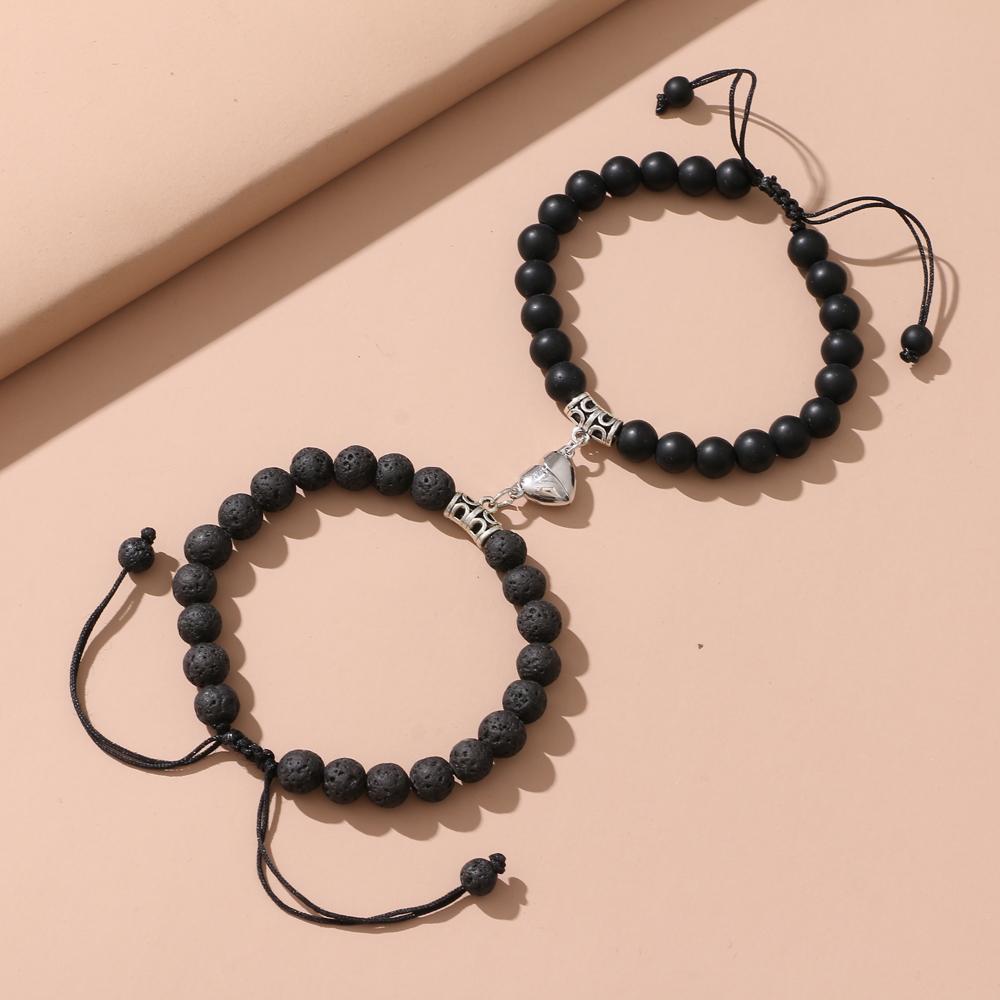 Мода 2 шт./компл. натуральный камень бусины браслет для йоги для влюбленных расстояние магнит пара браслеты ювелирные изделия дружбы