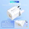 2 порта 20 Вт USB C быстрая зарядка британская вилка настенное зарядное устройство адаптер для iPhone 16 15 14 13 12 Pro Max Plus Xiaomi Samsung телефон зарядное устройство