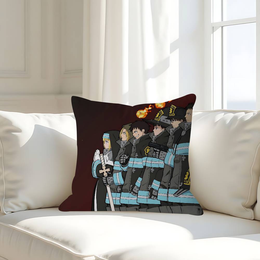 Anime F-Fire-Force Pillow Case Removable Washable Cushion Cover – All-Season Soft Linen