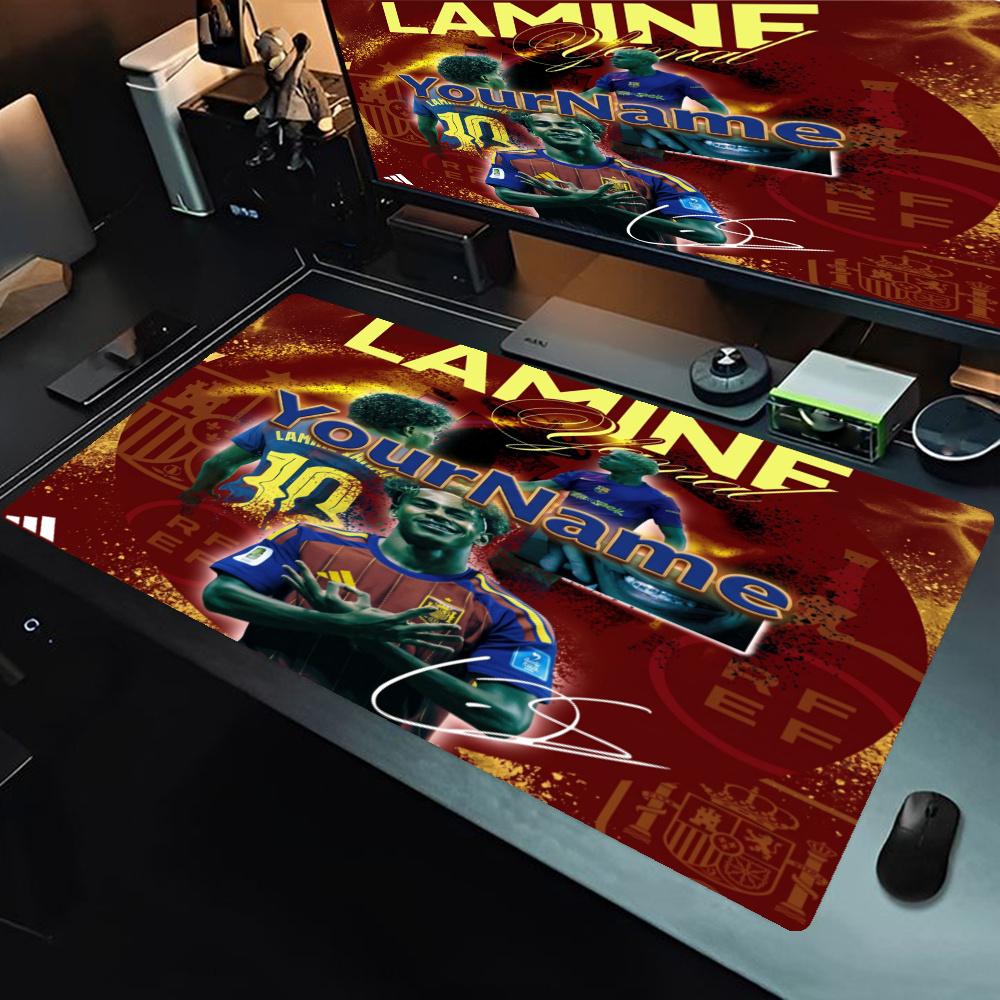 Lamine Yamal Personalized Text Mouse Pad Gamer Mousepad Hd Print Desk Pad Nonslip Rubber Base Office Desk Accessory