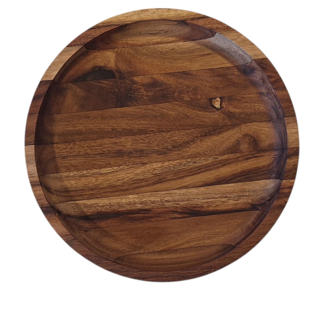 PLATE MADE OF ACACIA WOOD FOR SERVING TRAY 16 x 3 cm