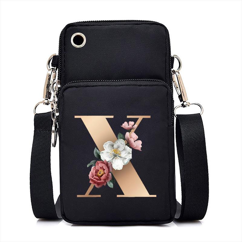 Alphabet Letter Printing Oblique Span Small Bag Multifunctional Portable Casual Mobile Phone Bag