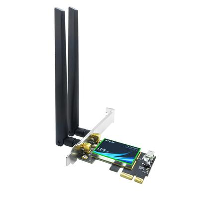 Карта PCIE WIFI 1200 Мбит/с Беспроводной сетевой адаптер Bluetooth-совместимый 4.0 Карта Wlan PCI-E 2,4 ГГц/5 ГГц 2 антенны 802.11ac