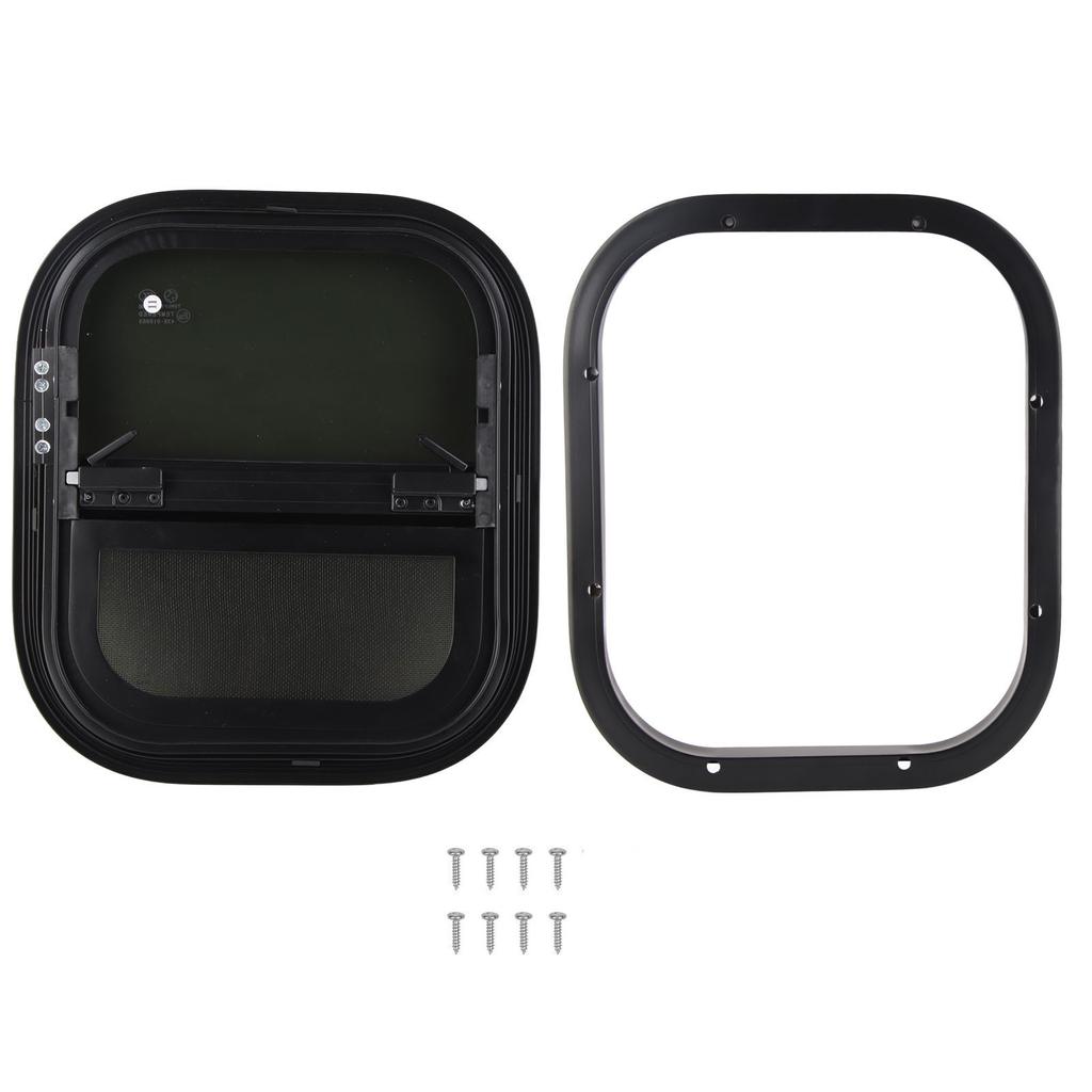 RV Lifting Window with Screen 440mm H 390mm W Tinted Tempering Glass Waterproof for Motorhome Trailer