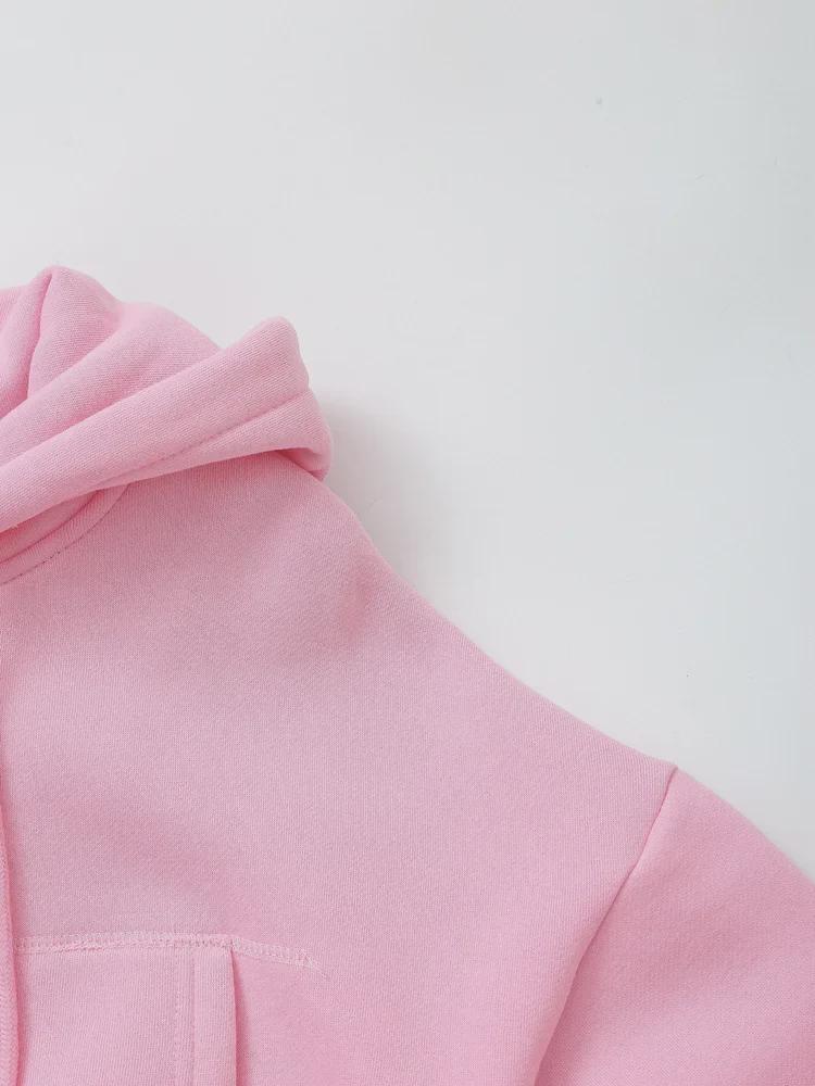 2024 Женская короткая толстовка с капюшоном и разноцветные фланелевые джоггеры — Европейская и Американская коллекция весна/осень