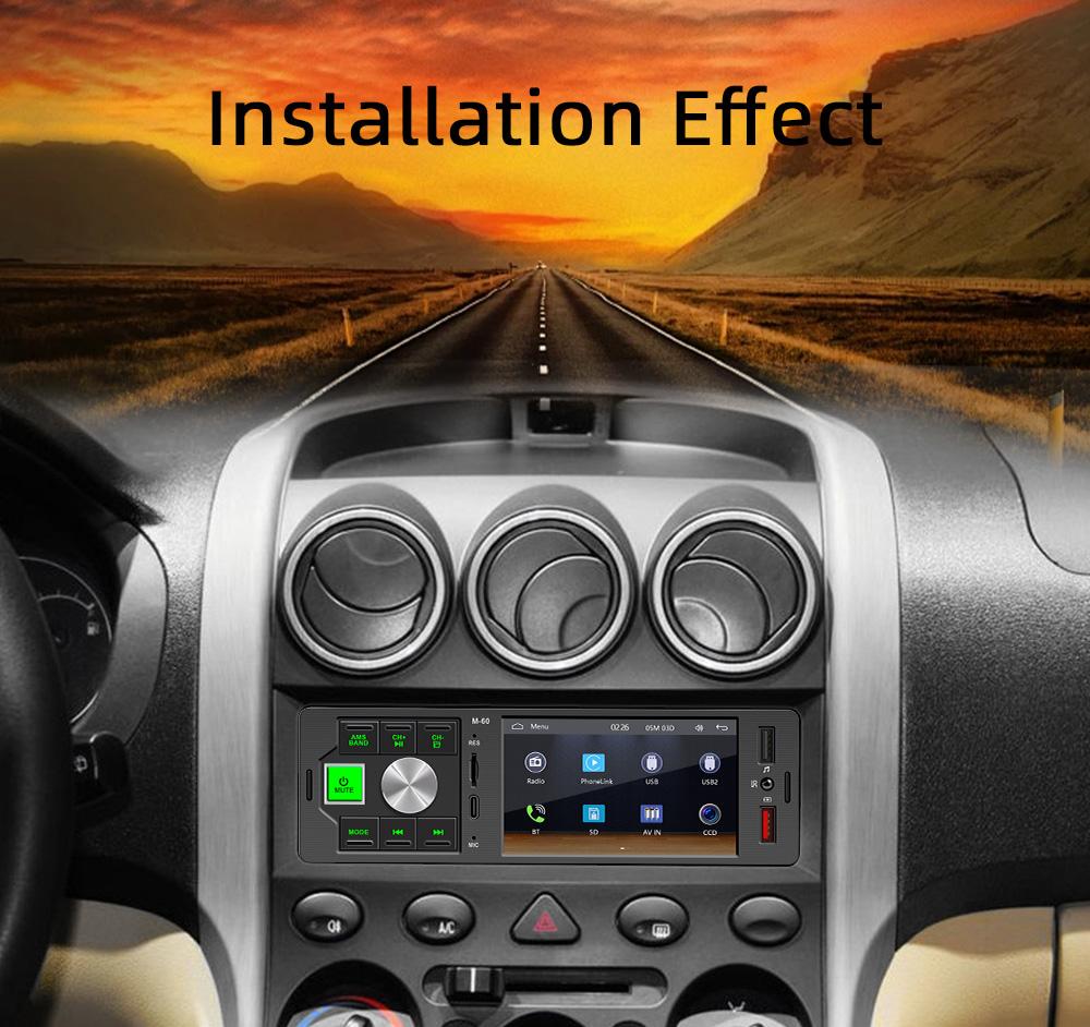 BQCC 4,1-дюймовый автомобильный MP5 Bluetooth-соединение Apple CarPlay и Android Auto MirrorLink FM-радио заднего вида FM60