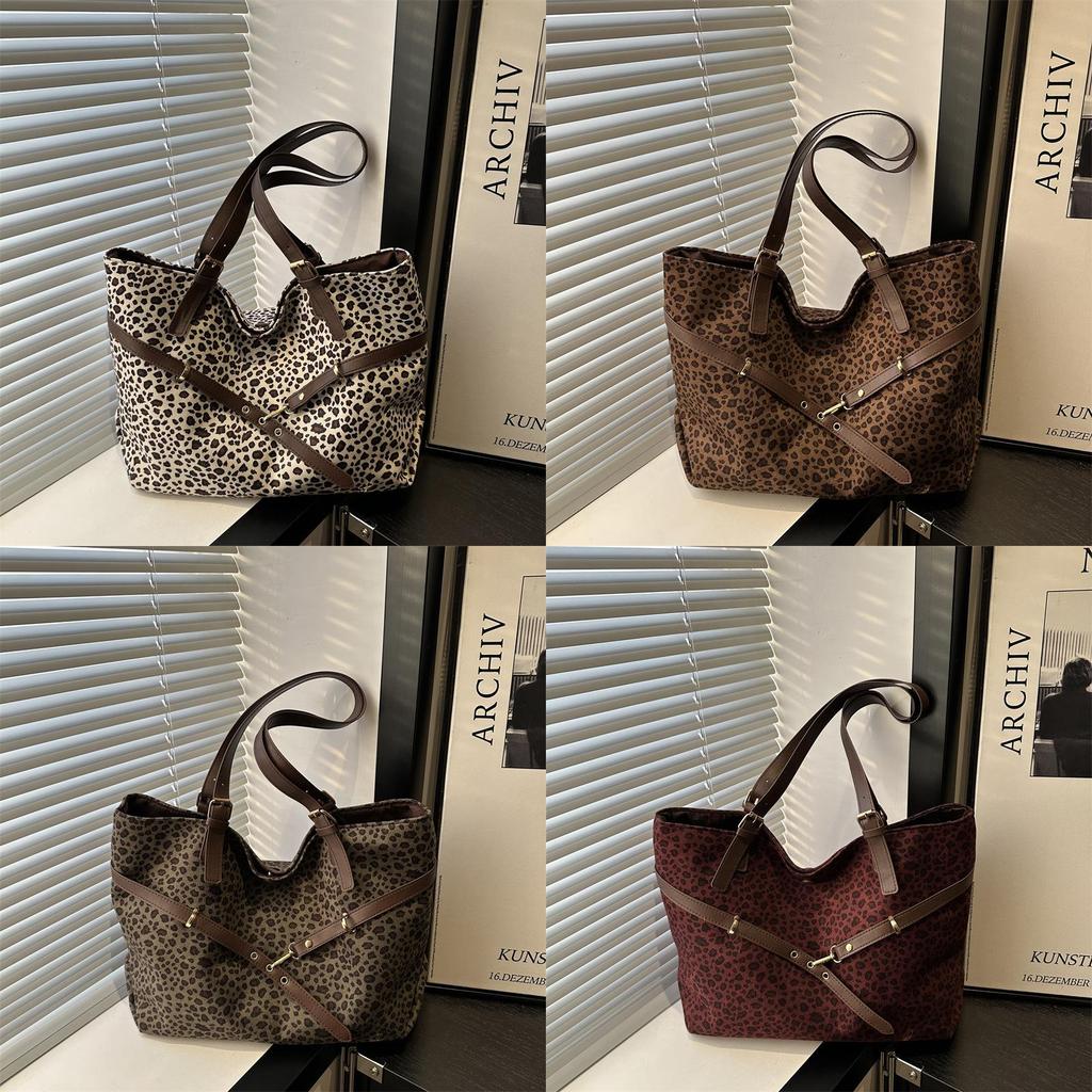 Leopard Design Handbag For Women Oversized Tote With Inner Pocket For Casual Outings