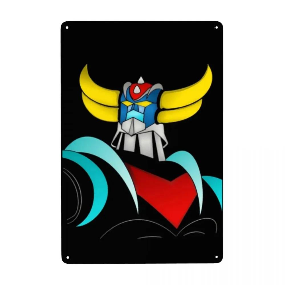 Vintage Goldorak Grendizer Metal Tin Sign Custom Anime UFO Robot Wall Art Decor for Pub Cafe Yard Rectangle Plaque