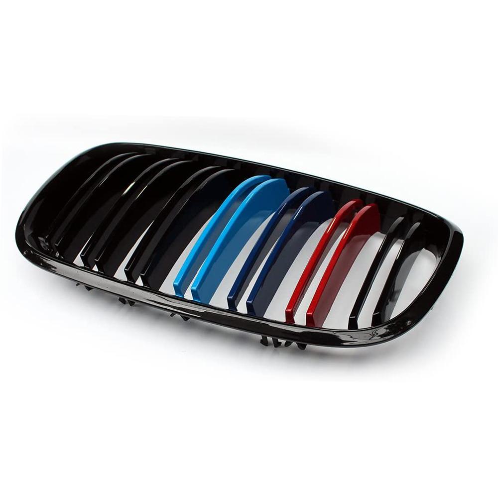2 шт., решетка переднего бампера автомобиля, накладка для BMW X5 X6 E70 E71 2008-2013, M-цветные решетки для почек, замена стиля с двумя планками