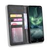 Для Nokia 7.2 / Nokia 6.2 Кожаный чехол-книжка с магнитной застежкой, текстура ретро "Crazy Horse", с держателем, слотами для карт и фоторамкой