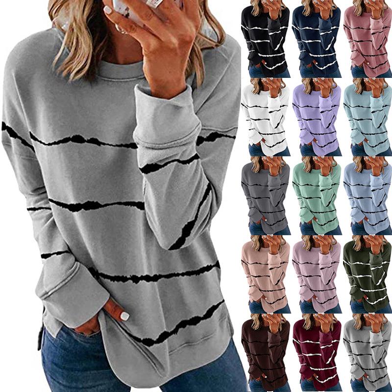 Retro European & American Women's Irregular Loose Long-Sleeve Tops - 2021 Autumn Collection