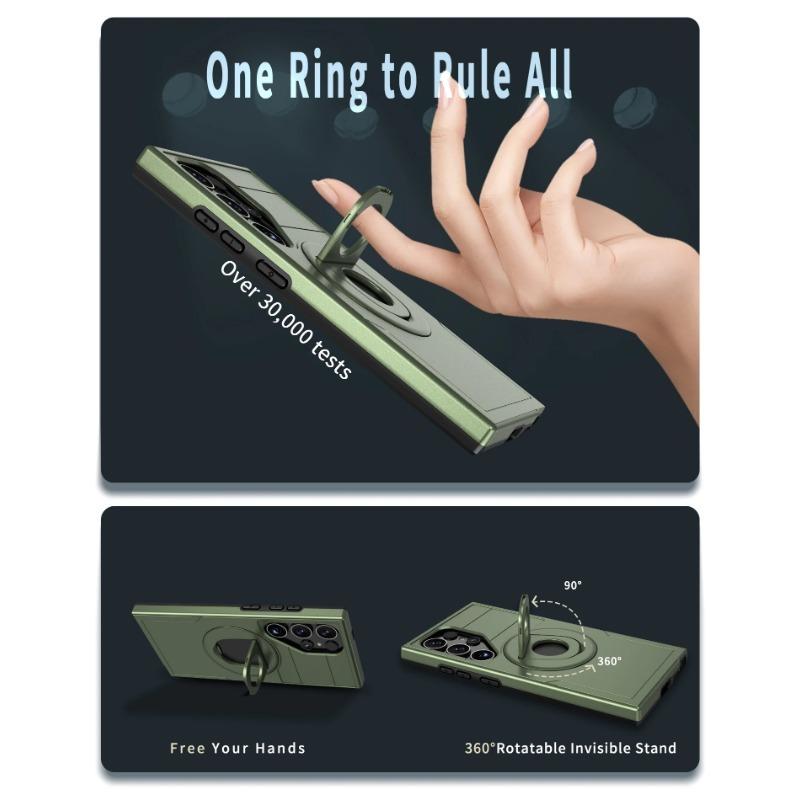 Heavy-duty Armored 2-in-1 Fall-proof Case for Samsung Galaxy S25 Ultra S24 FE S25 S24 Plus Magnetic Ring Stand Phone Case